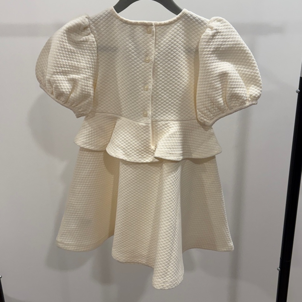 Janie and Jack Ivory Dress with Black Velvet Bow Accents. NWT - Picture 4 of 4